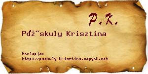 Páskuly Krisztina névjegykártya