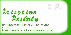 krisztina paskuly business card